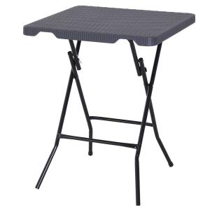 Outsunny Picnic Folding Table Plastic Rattan-style Tabletop Indoor Outdoor Dining Room Party Camping