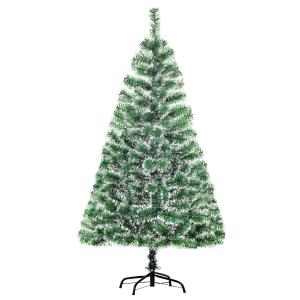 HOMCOM Indoor Christmas Tree Artificial Decoration Xmas Gift with Metal Stand 416 Tips (5FT(150CM))