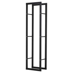 HOMCOM Metal Firewood Log Holder Rack Elevated w/ Balanced Base Side Rails Indoor Outdoor Traditional Fireplace Log Storage Cradle 150 x 40 x 25cm