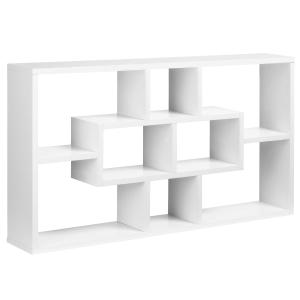 HOMCOM 18" Wall-mounted Shelf 8-cube Bookcase Home Organizer Closet -White
