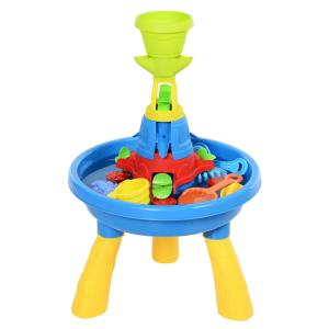 HOMCOM 46 x 46 x 72cm Outdoor Safe and High Quality Waterpark Play Table with 21-Piece Accessory Set, Blue