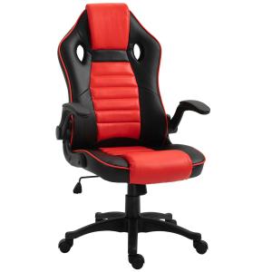 Vinsetto Home Office Video Game Racing Chair Swivel High Back, Ergonomic Tilt Design Flip-up Armrest Height Adjustable Free Moving for Working Relaxing
