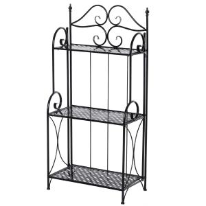 Outsunny 3-Tier Metal Folding Plant Stand Display Rack Bookshelf Unit Indoor Outdoor