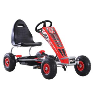 HOMCOM Rubber Wheels Pedal Go Kart Ride on Car Racing Style w/ Adjustable Seat Handbrake Clutch 3-8 Years