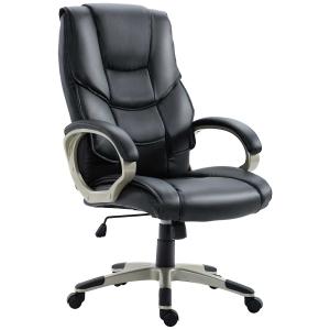 HOMCOM PU Leather Ergonomic Executive Office Desk Chair Black