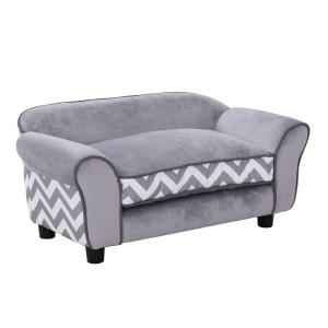 PawHut Pet Sofa Couch Dog Cat Wooden Sponge Sofa Bed Lounge Comfortable Luxury w/Cushion