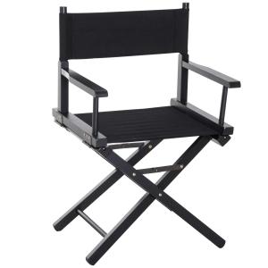 HOMCOM Beech Wooden Frame Directors Chair Foldable Oxford Fabric Seat Easy To Carry&Travel Black