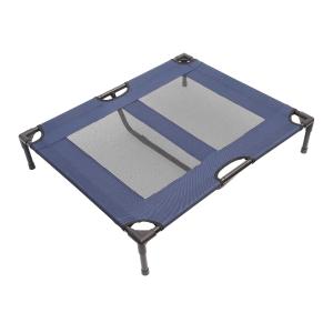 PawHut Raised Dog Bed Cat Elevated Lifted Puppy Pet Elevated Cot Portable Camping Basket – Blue (Large)