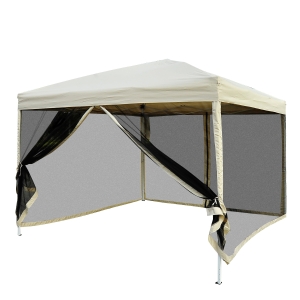Outsunny Tonnelle Barnum Pliante en Métal Beige 300 x 300 x 255 cm