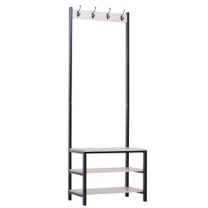Homcom Porte-Manteau 3 Etagères en Acier Noir 60 x 40 x 175 cm