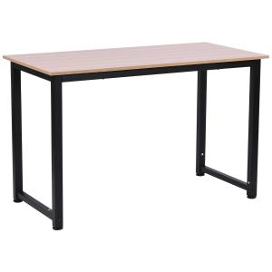 Homcom Table d'ordinateur 120L x 60l x 76H cm chêne et noir multifonction grand plateau cadre robuste en métal
