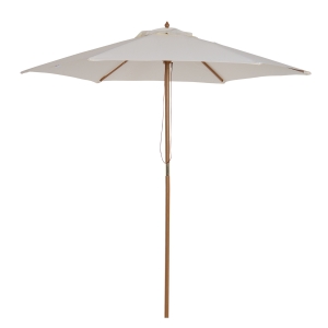 Outsunny Parasol de Jardin en Bois Blanc Ø2,5 m x 2,25 m