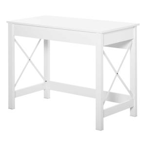 HOMCOM Mesa Escritorio Mesa de Ordenador Multifuncional Moderno y Minimalista para Oficina Estudio 105x50x76 cm Blanco