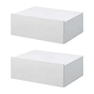 HOMCOM Set de 2 Mesitas de Noche Flotantes con 1 Cajón Diseño Montado en la Pared Estilo Moderno para Dormitorio 40x30x15 cm Blanco