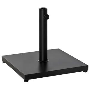Outsunny Φ3/3.5/3.8CM 18kg Steel Square Parasol Stand Base w/ Adjustable Knob Umbrella Stand Garden Patio Outdoor Home - Black
