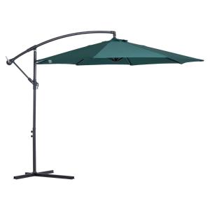 Outsunny 3 meter Cantilever Umbrella Garden Banana Parasol Patio Hanging Sun Shade Green