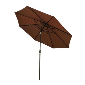 Outsunny φ3m Garden Parasol Round Market Patio Sun Umbrella Outdoor Sunshade Canopy, Coffee