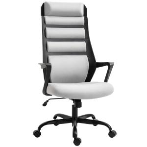 Vinsetto High-Back Office Chair Spandex Fabric Computer Home Rocking with Wheels, Grey