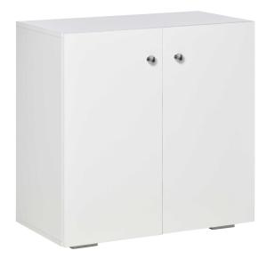 HOMCOM Storage Cabinet with 2 Shelves and Doors, Wooden Sideboard, Freestanding Kitchen Cupboard, Bookcase for Living Room, Bedroom, Hallway and Kitchen, White