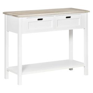 HOMCOM Console Table w/ Drawers and Shelf Sofa Table for Hallway Living Room Bedroom