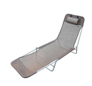 Outsunny Garden Lounger Recliner Adjustable Sun Bed Chair-Coffee