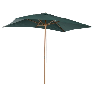 Outsunny Chapéu de Sol de Jardim com Sistema de Polia Teto Ventilado e Mastro de Madeira para Terraço Pátio Exterior 2,95x2x2,55m Verde