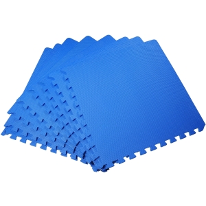 HomCom Tapete puzzle para Crianças e Bebés - Azul - Borracha Espuma EVA - 2,88 m2