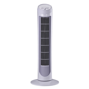 HomCom Ventilador de Torre com Movimento Oscilante 70º com 3 Velocidades Potência 45W e Asa de Transporte φ27x75cm Branco