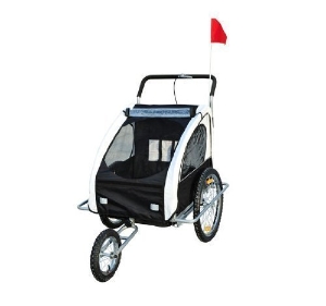 HomCom Reboque para Bicicleta Branco e Preto Aço Oxford