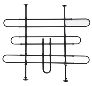 PawHut Grade de Segurança de Carro para Cães Ajustável em Largura e Altura 85-150x85x128cm Grade Separadora para Porta Malas de Carro Universal Metal Preto