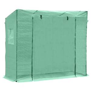 Outsunny Estufa de jardim ao ar livre Tubo de aço 1 porta 2 janelas 200x77x170 cm / 150 cm