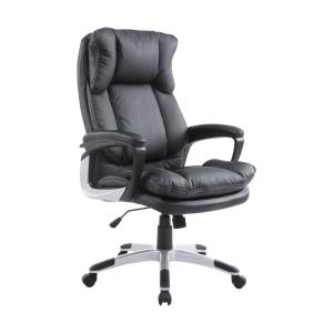 HomCom Cadeira de Escritório Preto altura ajustável PU 66x71x110-120,5 cm