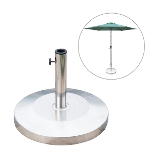 Outsunny Base Parasol para Parasol Aço Inoxidável Prata Φ48 x 36cm
