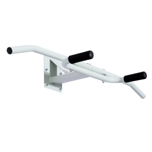HomCom Barra de Abdominais Fixa na Parede para Abdominais e Exercícios de Musculação - Branco - 118x44x20 cm