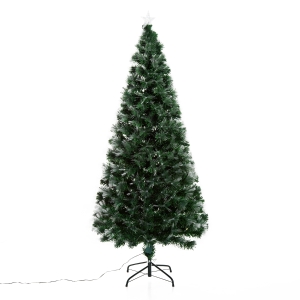 HomCom Árvore de Natal Verde Φ84x180cm + Luzes LED Árvore Artificial