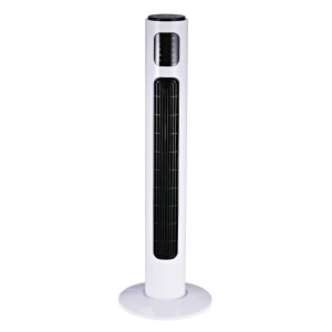 HomCom Torre Ventilador de Pé com Controlo Remoto e Movimento Oscilante 3 Modos Temporizador 3 Velocidades Potência 45W - φ32x96cm