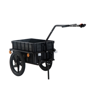 HOMCOM Reboque de Bicicleta em aço preto com refletores de aço 144x59x80cm