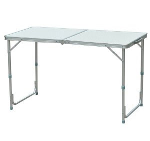Outsunny Mesa de Campismo Dobrável Convertível em Mala com Altura Ajustável para Piquenique 120x60-54-70cm Prata