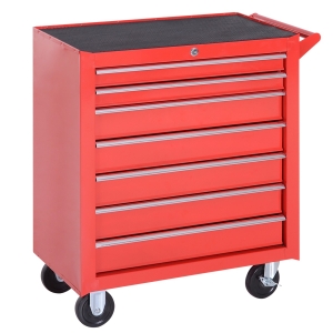 DURHAND Carro de Ferramentas com Rodas de Aço para oficina garagem 69x33x75cm Vermelho