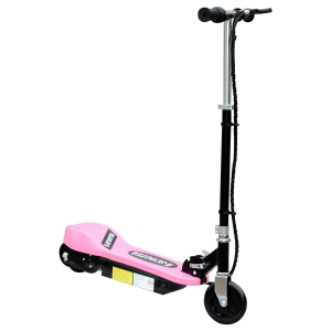 HOMCOM Trotinete Elétrica Dobrável para Crianças e Adolescentes acima de 7 Anos Velocidade de 10km/h Trotinete Elétrica com Guiador Ajustável e Freios Carga Máxima 50kg 78x37x89-95cm Rosa