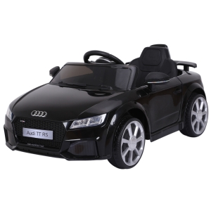 HOMCOM Audi TT elétrico infantil para crianças acima de 3 anos com controle remoto música luzes bateria 6V carga 30 kg 103x63x44cm Preto