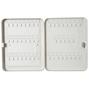 HOMCOM Chaveiro 45 Ganchos Chaveiro de Parede Caixa de Segurança com Fechadura Etiquetas 30x24x7,5 cm Aço