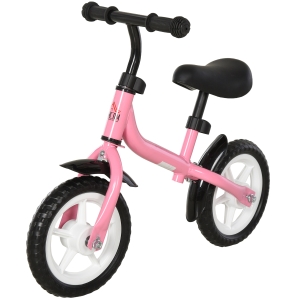HOMCOM Bicicleta sem Pedais Infantil Altura Ajustável para Principiantes acima de 3 Anos com Rodas com Relevo Bicicleta de Equilíbrio 71x32x56cm Rosa