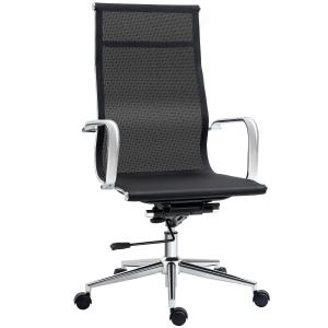 Vinsetto Cadeira de Escritório Ergonómica Cadeira de Escritório Giratória com Altura Ajustável Apoio para os Braços Alto Transpirável 56x59x110-120cm Preto