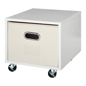 Vinsetto Gaveta móvel com caixa de armazenamento de pano dobrável 36x40x35 cm Branco