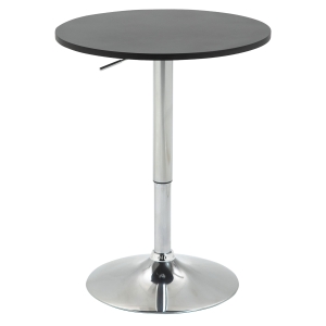 HOMCOM Mesa de bar ajustável em altura com base redonda e antideslizante para cozinha sala de jantar Ø60x69-93 cm Preto