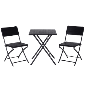 Outsunny Conjunto de móveis de jardim 3 peças de mesa e cadeiras dobráveis para exterior