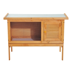 PawHut Casa para Coelhos Pequenos Animais para Exterior casa grande com pernas elevadas de cor madeira 90x45x65cm