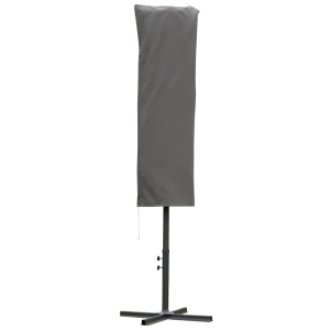 Outsunny Capa protetora de guarda-sol Ø57x160 cm cobertura de para-sol resistente para jardim com hastes zíper tecido Oxford cinza