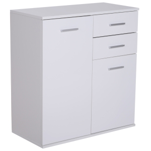 HOMCOM Armário tipo Aparador amplo espaço de armazenamento multiuso para sala de estar com portas e gavetas 71x35x76cm branco